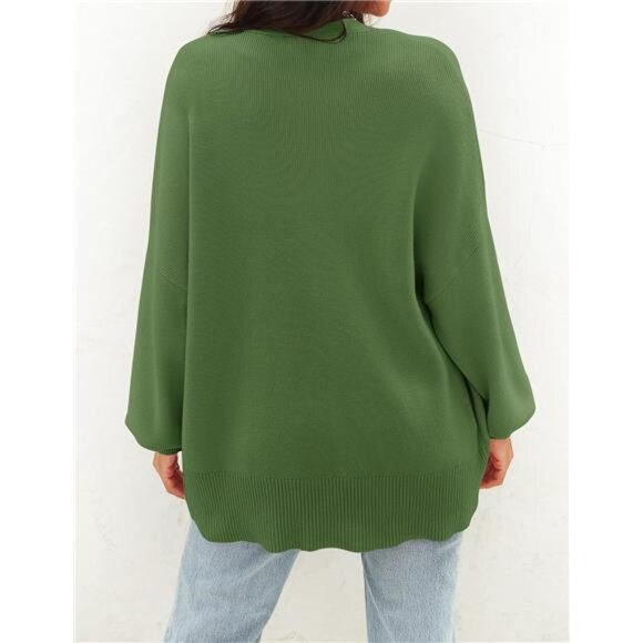 Women's 2025 Fall Casual Long Sleeve Cardigan Green - Picture 6 of 6